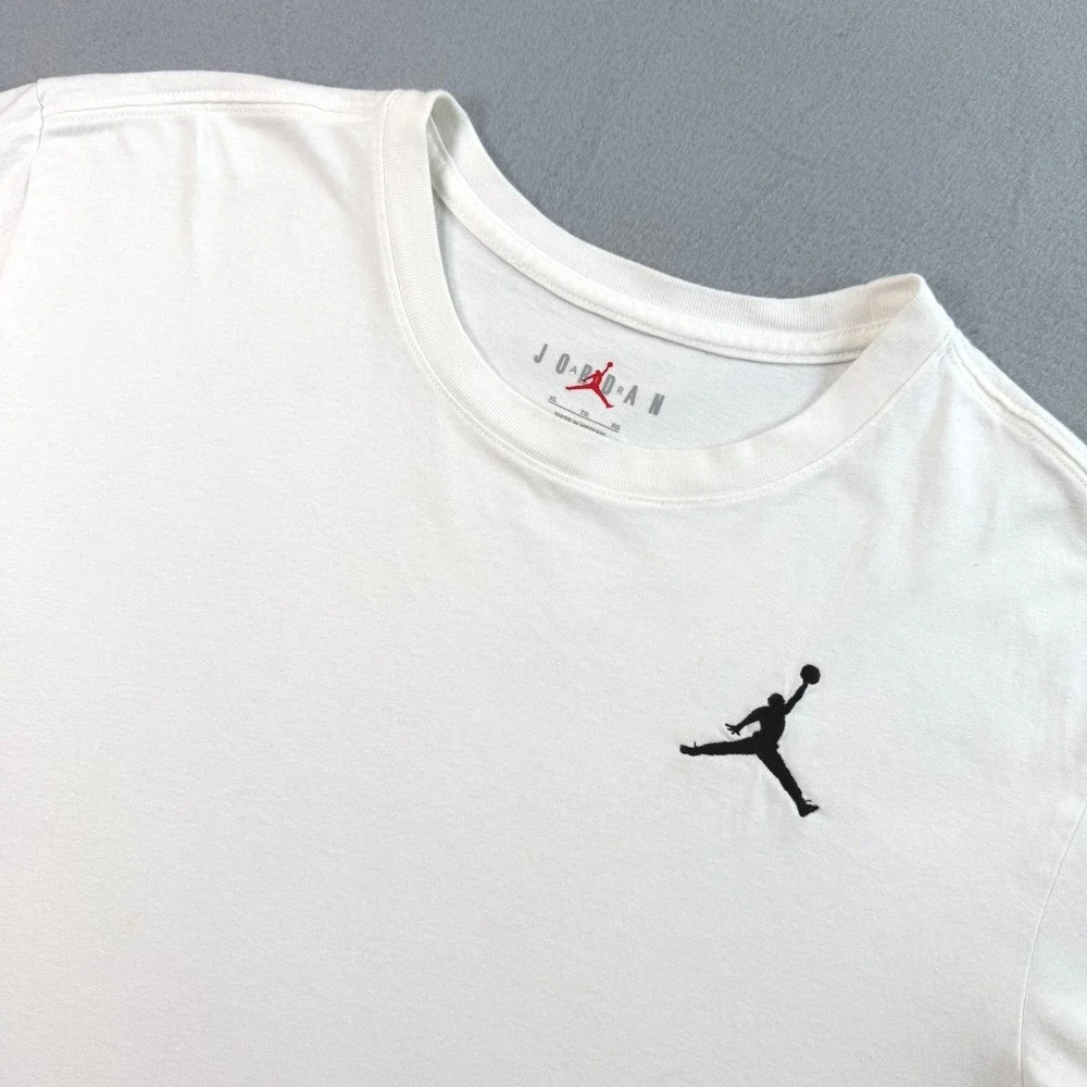 Jordan T-Shirt Mens XL White Jumpman Logo Cotton Short Sleeve Tee